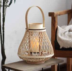 Wholesale Elegant Rattan <b>Candle</b> <b>Holder</b> Rattan Lamp Woven Rattan Light Lampshade for Yard <b>Garden</b> Wedding Home Decoration - Product Image 3