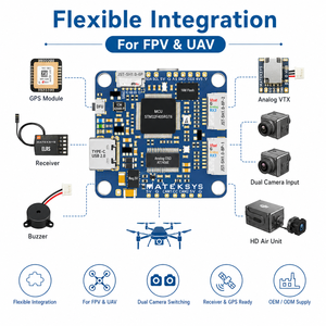MATEKSYS F405-HDTE ชุดควบคุมการบิน STM32F405 3-12S 11 PWM กล้องคู่ Type-C OSD สำหรับโดรน FPV UAV - Product Image 6