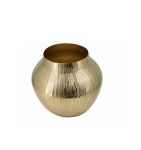 Modern Metal Gold <b>Vases</b> with Free <b>Standing</b> Base Indoor Interior Decoration Pots Flower <b>Vases</b> At Wholesale Price - Product Image 3