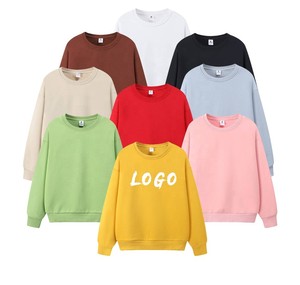 OEM Wholesale Custom Logo <b>Thick</b> <b>Fleece</b> Blank Plain Crewneck Hoodie Customized Heavyweight Oversized Men's Sweatshirts for Winter - Product Image 1