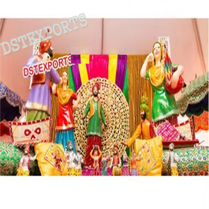 Decoración para Escenario de Boda Sikh Punjabi, Tema Punjabi, Decoración para Escenario de Mehandi, Jatt Jatti, Figuras de Fibra para Baile Punjabi, EE. UU., Reino Unido, Nuevo - Product Image 1