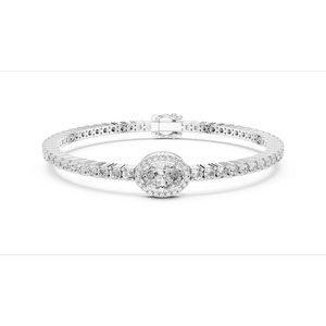 Bracelet tennis micro-serti rond en moissanite, en argent sterling 925, classique, pour femme, bijoux de luxe, mariage et mariée - Product Image 5