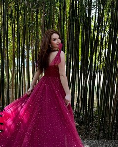 Gaun jaring lembut bordir Zari halus dengan lengan Dori dan garis leher pot untuk pernikahan Sangeet dan meriah Glam - Product Image 3