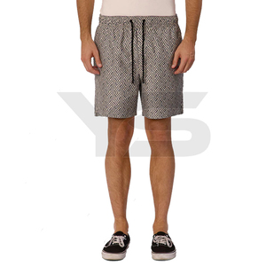 Pantalones cortos informales con estampado de sublimación personalizado para hombre, pantalones cortos transpirables de cintura media de poliéster 100% con cierre de cordón - Product Image 1