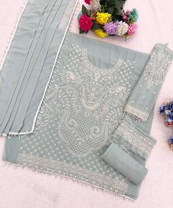 Nueva Colección de Trajes Salwar de Mujer en Faux Georgette con Dupatta para Bodas y Fiestas Disponibles a Precio Accesible - Product Image 3