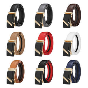 Nuevo cinturón de cuero de piel de vaca con hebilla de bloqueo automático de aleación informal para hombres, impermeable y transpirable - Product Image 2