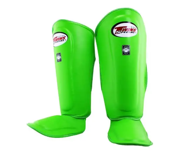 Pelindung kulit kembar Shinguards dibuat khusus Muay Thai perlengkapan pelindung kustom Logo Muay Thai pelindung tulang kering Kustom bantalan Shin tinju