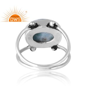 Nouvelle tendance Design 925 argent naturel Larimar bague en pierres précieuses pour les femmes fabricant de bijoux personnalisés - Product Image 2