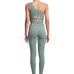 Conjuntos de yoga duraderos de alta Fabricación, color liso de Pekín personalizado con decoración de encaje para niñas - Product Image 3