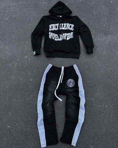 Conjunto de chándal y Sudadera con capucha personalizado de alta calidad con parche bordado desgastado Sun Fade - Product Image 3