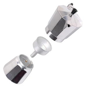 Caffettiera Moka in Alluminio dal Design Classico Italiano con Valvola, Capacità 50ml, Coperchio Ecologico, Design Moderno per Tutti i Tipi di Fornelli - Product Image 6