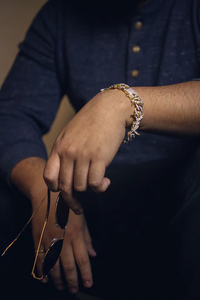 ลวดหนาม12มม. เย็นออกฮิปฮอปได้รับการรับรองทองคิวบาเชื่อมโยงสร้อยข้อมือเพชรจริงของขวัญเครื่องประดับสำหรับสามีของคุณ - Product Image 3