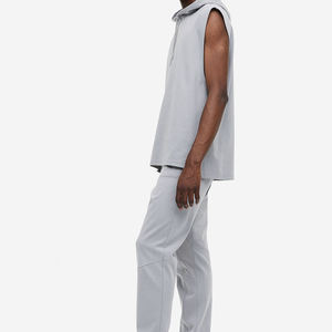 Pantalones de chándal de algodón ajustados, ropa de calle OEM, pantalones de yoga con patrón recto - Product Image 5