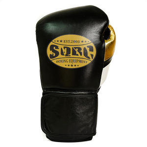 Vente en gros Gants de boxe noirs de haute qualité de 16oz Gants de boxe professionnels en cuir à lacets avec logo personnalisé pour adultes - Product Image 3