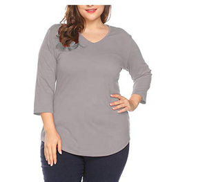 Grande taille dames surdimensionné t-shirts O cou blanc respirant 2025 anti-rétrécissement été tenue décontracté t-shirts pour dame OEM - Product Image 6