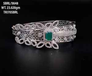 Christmas Gift Green Stone <b>Bracelet</b> 925 Sterling Silver Cubic Zircon Pave Set Bangle <b>Bracelet</b> Solid Silver Cuff <b>Bracelets</b> Girls - Product Image 1