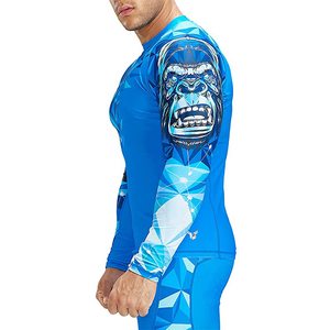 ผู้ชายที่กําหนดเอง Sublimated MMA อุปกรณ์ป้องกันผื่นแขนยาวยามผื่น - Product Image 3