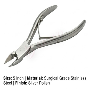 Professional Cuticle Nipper 5 Inch Stainless Steel Cuticle Nipper Silver Finish Manicure Pedicure <b>Nail</b> <b>Tool</b> - Product Image 1