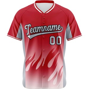 Equipo béisbol Jersey personalizado bordado malla botón Up juventud Softball uniforme calor prensa nombre aparejos sarga secado rápido ajuste EE. UU. - Product Image 2