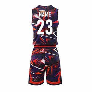 Uniforme de baloncesto por sublimación impreso de diseño personalizado, conjunto de poliéster hecho para jóvenes de talla grande para jugadores de baloncesto jóvenes - Product Image 2