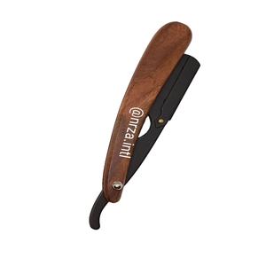 Maquinilla de afeitar recta desechable de acero inoxidable importada, hoja resistente a cortes con mango de madera para afeitar la cara del cuerpo de la garganta en salones - Product Image 1