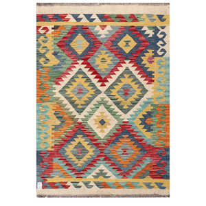 Alfombra Kilim de Maimana, Afganistán, 149 x 102 cm, Juego de Alfombras - Product Image 1
