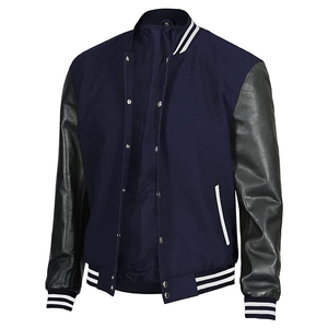 Chaqueta bomber de jinete resistente al viento para hombre con diseño de béisbol deportivo y bolsillos utilitarios - Product Image 3