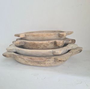 ชามเสิร์ฟสำหรับห้องครัวดีไซน์แบบโบราณทำจากไม้แกะสลักด้วยมือ - Product Image 2