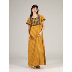 Evolove Women's Casual 100% Cotton Printed Maxi Nighty Sleepwear Super Comfortable & Soft with Elastic Waist & <b>Button</b> Closure - Product Image 1
