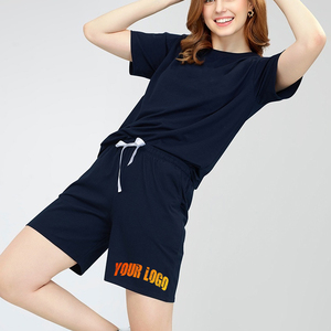 Bán Buôn Giản Dị Mặc Lỏng Phù Hợp Với Mỏng Phù Hợp Với Ngắn Thiết Lập Cho Phụ Nữ 100% Cotton <span class=keywords><strong>Top</strong></span> Bán Trọng Lượng Nhẹ Thoáng Khí Mùa Hè Ngắn Bộ - Product Image 6