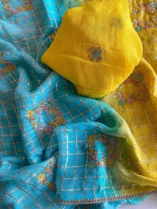 Hiện Đại Độc Quyền <span class=keywords><strong>Viscose</strong></span> Voan <span class=keywords><strong>Saree</strong></span> Bộ Sưu Tập Với Thanh Lịch In Thêu Cho Đảng Mặc Bán Buôn OEM Số Lượng Lớn Tùy Chỉnh Đơn Đặt Hàng - Product Image 3