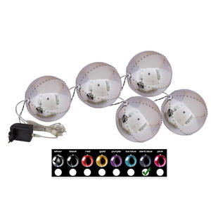 ไฟคริสต์มาส EUROPALMS LED สโนว์บอล 8 ซม. สีน้ำเงินเข้ม แพ็ค 5 ชิ้น - Product Image 1