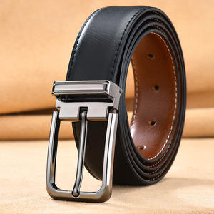 Haute qualité hommes peau de vache en cuir véritable ceinture populaire alliage boucle Logo personnalisé Style décontracté noir boucles ardillon personnalisé - Product Image 5