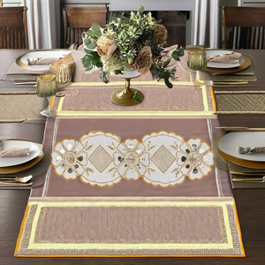 Camino de Mesa con Cuentas de Estilo Simple y Escénico Golden Bloom |   Multicolor |   Reutilizable y Ecológico |   Elegancia Festiva Premium |   Inmejorable - Product Image 1
