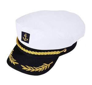 หมวกทหารเรือวินเทจสำหรับผู้ใหญ่หมวกเรือยอชท์แบบปรับได้และเรือสกิปเปอร์หมวกกะลาสีเรือตลก - Product Image 5