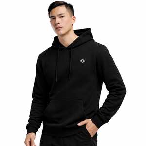 Sudaderas con Capucha Extra Grandes Personalizadas para Hombre, Color Negro, Marca Privada, Ropa Urbana, Felpa Gruesa, OEM, Venta al por Mayor, Estilo Urbano Estadounidense - Product Image 1