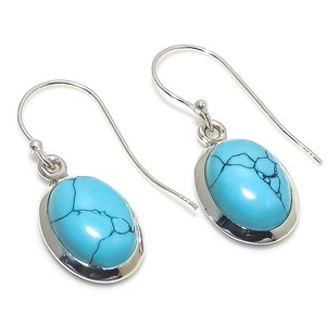 Boho Style Classical <b>Earrings</b> Jewelry For Women Silver Jewelry 925 Sterling Silver Turquoise Gemstone <b>Handmade</b> <b>Earrings</b> Gift For - Product Image 1