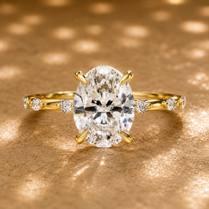 Art Deco Oval <b>Bubble</b> Band Lab Grown Diamond Rings 14K Solid Gold <b>Wedding</b> Rings Engagement Rings IGI Certified Factory Wholesale - Product Image 1