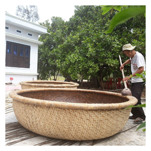 Bote de Bambú Ecológico, Tradicional Barco Vietnamita Redondo Tipo Coracle, Embarcación de Pesca para Hoteles, Resorts y Atracciones Acuáticas - Macy - Product Image 6