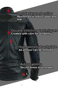 Veste en cuir véritable pour hommes, blouson de motard noir, chaud, imperméable, respirant et écologique, pour l'équitation décontractée au quotidien - Product Image 5