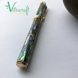 Un chef-d 'œuvre fait à la main Stylo plume unique incrusté de coquille d'ormeau Un cadeau significatif pour les parents et les partenaires - Product Image 6