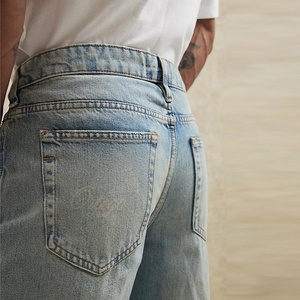 Jeans pour hommes sur mesure, coupe ample et droite, délavés, 100% coton, denim épais, fabriqués au Bangladesh - Product Image 3