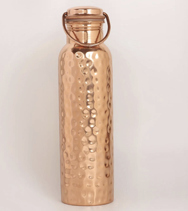 Handcrafted 100% Pure Copper <b>Water</b> <b>Bottle</b> with Hammered Finish Handle Food Contact Safe Portable Classic Design for Outdoor Use - Product Image 3