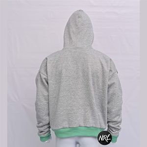 เสื้อมีฮู้ดแบบสวมศีรษะมีซิปผ้าคอตตอน100% เสื้อกันหนาวสไตล์สตรีทมีฮู้ดขนาดพิเศษปรับแต่งได้ - Product Image 2