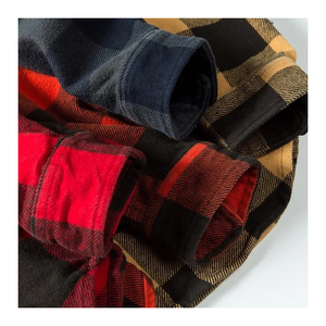 Chemises en flanelle de coton personnalisées blanches/noires, coupe ajustée, manches longues, grandes tailles, respirantes, séchage rapide, pour l'hiver et l'été - Product Image 5