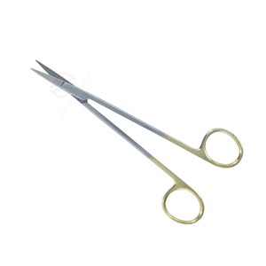 Tijeras Dentales Profesionales de Acero Inoxidable de 115 mm, Tijeras Quirúrgicas Iris con Recubrimiento Dorado Parcial, Juego de Instrumentos con Certificación CE - Product Image 4