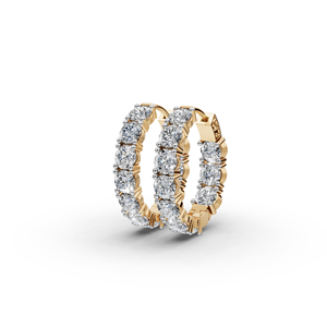 Boucles d'oreilles créoles ovales serties de diamants pour mariée, bijoux élégants en diamant pour les mariées - Product Image 1