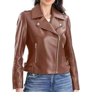Chaqueta de Cuero para Mujer al por Mayor, Chaqueta de Cuero PU de Moda para Mujer, Chaqueta de Cuero de Alta Calidad - Product Image 1