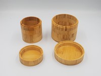 Meilleure vente pot en bambou en bois crème cosmétique 250g avec intérieur en plastique 100% bambou écologique matière première du Vietnam