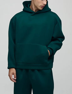 Nueva llegada Top Trending Oversized 100% algodón hombres chándal 2 uds Sudadera con capucha pantalones de chándal estilo Hip Hop sólido para el invierno - Product Image 3